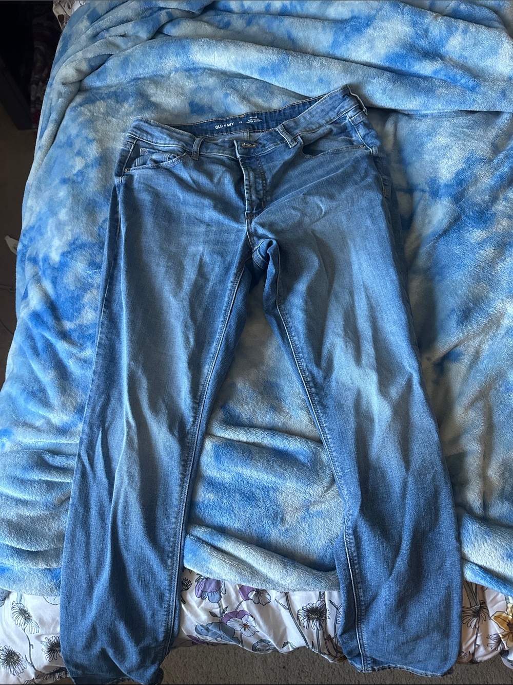 Old Navy Women's Light Blue Skinny Jeans - Rockstar Super Skinny Midrise